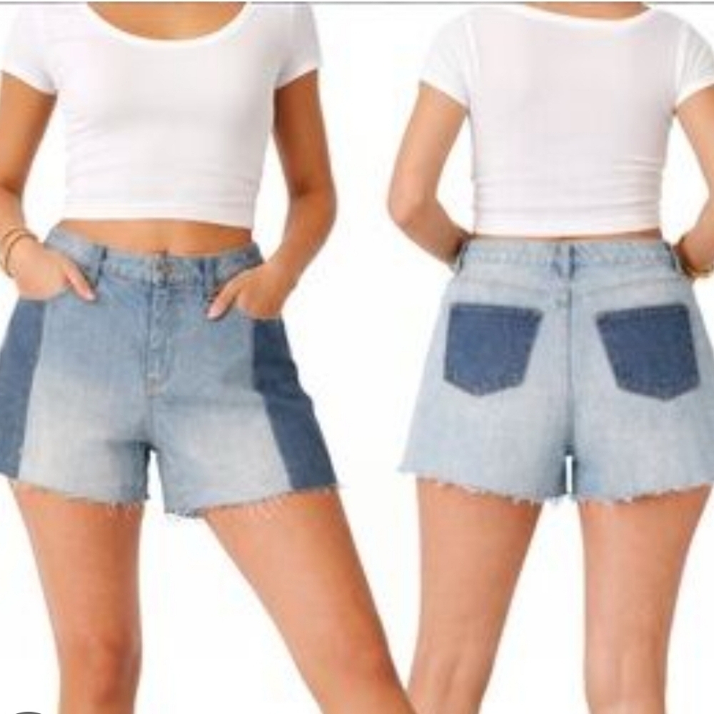 3X$25. Women's Time and Tru 16 Relaxed Fit High Rise Denim Shorts